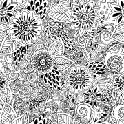 Etched Floral Illustration Pattern