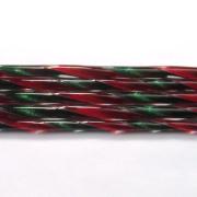 Aventurine Green and Red Ribbon Glass Cane COE90