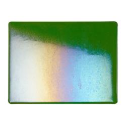 Bullseye Glass Aventurine Green Transparent, Rainbow Iridescent, Thin-rolled, 2mm COE90