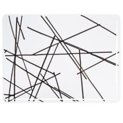 Bullseye Glass Black Chopstix Collage on Clear Base, Double-rolled, 3mm COE90