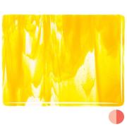 Bullseye Glass Clear, Sunflower Yellow Opal Streaky, Double-rolled, 3mm COE90