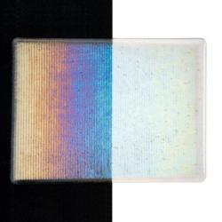 Bullseye Glass Clear Transparent, Reed Texture, Rainbow Iridescent, 3mm COE90