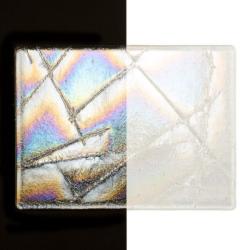 Bullseye Glass Clear Transparent with Clear Chopstix, Rainbow Iridescent, 3mm COE90