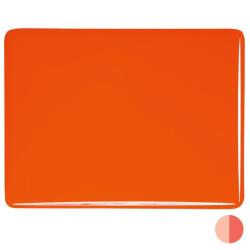 Bullseye Glass Orange Opalescent, Double-rolled, 3mm COE90