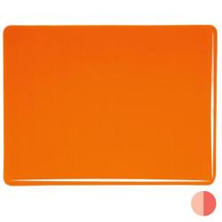 Bullseye Glass Orange Transparent, Thin-rolled, 2mm COE90