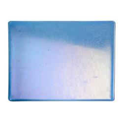 Bullseye Glass True Blue Transparent, Rainbow Iridescent, Thin-rolled, 2mm COE90