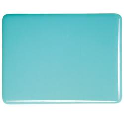 Bullseye Glass Turquoise Blue Opalescent, Double-rolled, 3mm COE90