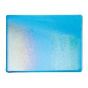 Bullseye Glass Turquoise Blue Transparent, Rainbow Iridescent, Double-rolled, 3mm COE90