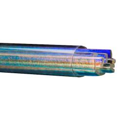 Bullseye Glass Dichroic Sizzle Stix, Clear, Rainbow, 6mm width COE90