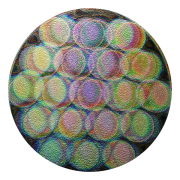 CBS Dichroic Coating Balloons 3 Pattern on Wissmach Thin Black Moss Textured Glass COE90