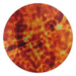 CBS Dichroic Coating Candy Apple Red Aurora Borealis Pattern on Black Radium Glass COE96