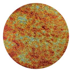 CBS Dichroic Coating Candy Apple Red Aurora Borealis Pattern on Clear Ripple Glass COE96