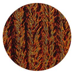 CBS Dichroic Coating Candy Apple Red on Black Herringbone Ripple Glass COE90