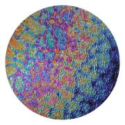 CBS Dichroic Coating Cool Lava Pattern on Black Ripple  Glass COE96