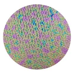 CBS Dichroic Coating Green/ Pink Aurora Borealis pattern on Wissmach Thin Black Florentine Textured  Glass COE90