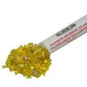 CBS Rainbow Dichroic Frit 1oz on Yellow Transparent Glass COE96