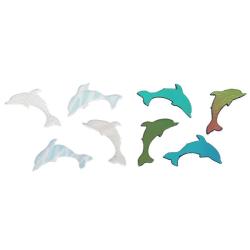 Dichroic Dolphin, Small, Assorted Colors, Pack of 4 COE90