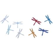 Dichroic Dragonfly, Small, Assorted Colors, Pack of 4 COE90