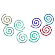 Dichroic Round Fire Spiral, Assorted Colors, Pack of 4 COE90