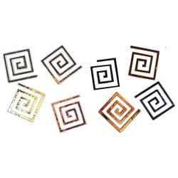 Dichroic Square Spiral, Assorted Colors, Pack of 4 COE90