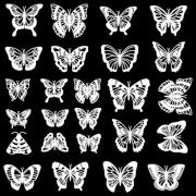 Etched Butterfly Silhouette Pattern