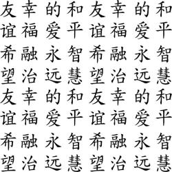 Etched Chinese Characters Pattern