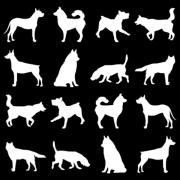 Etched Dog Silhouette Pattern