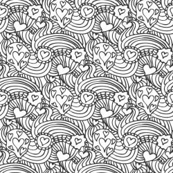 Etched Hearts and Rainbows Pattern