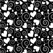 Etched Hearts And Swirls Pattern