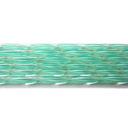 Nougat and Teal Striped Ribbon Glass Cane COE90