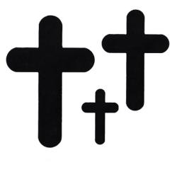 Precut Cross Christian Black COE90