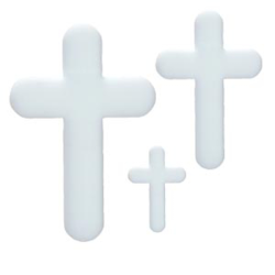 Precut Cross Christian White COE96