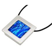 Square Gallery Frame Pendant Silver Plated