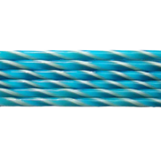 Turquoise and French Vanilla Striped Glass Cane COE90
