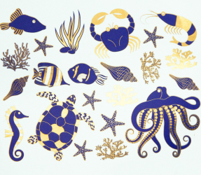 Two Color Ocean Creature Decal Sheet