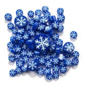 White & Blue Snowflake Murrini/ Millefiore COE90