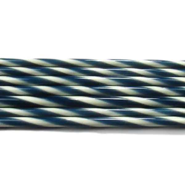 Midnight Blue and French Vanilla Striped Glass Cane COE90