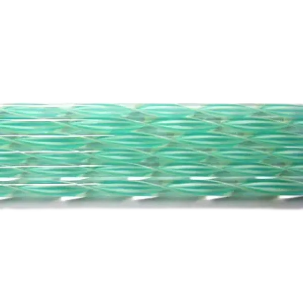 Nougat and Teal Striped Ribbon Glass Cane COE90