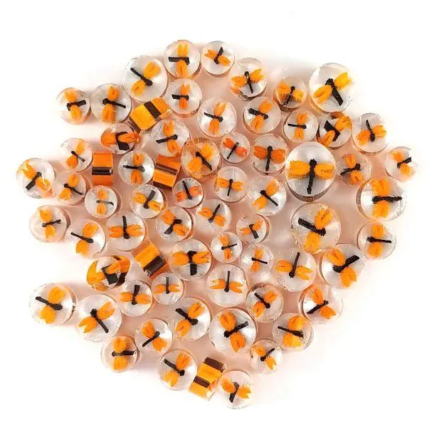 Orange Dragonfly Murrini/ Millefiore COE90