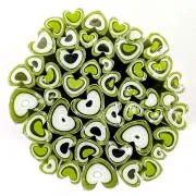 Pea Pod Green and Spring Green Heart Murrini/ Millefiore Sticks COE90
