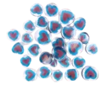 Pink & Blue Heart Murrini/ Millefiore COE90