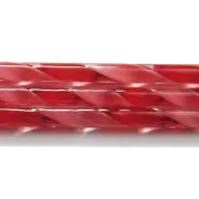 Pink and Red Ribbon Glass Cane COE90