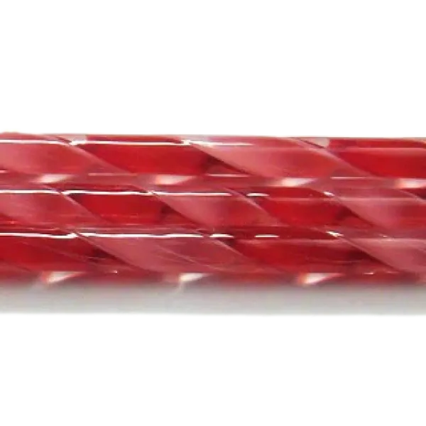 Pink and Red Ribbon Glass Cane COE90