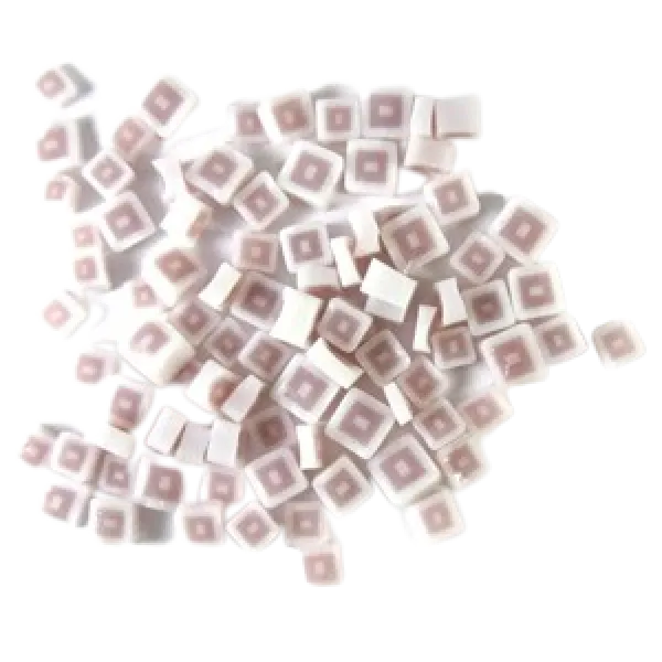 Pink and White Hip To Be Square Murrini/ Millefiore COE96