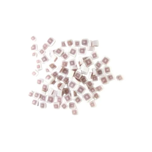 Pink and White Hip To Be Square Murrini/ Millefiore COE96
