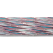 Pink, Turquoise and White Streamer Glass Cane COE90