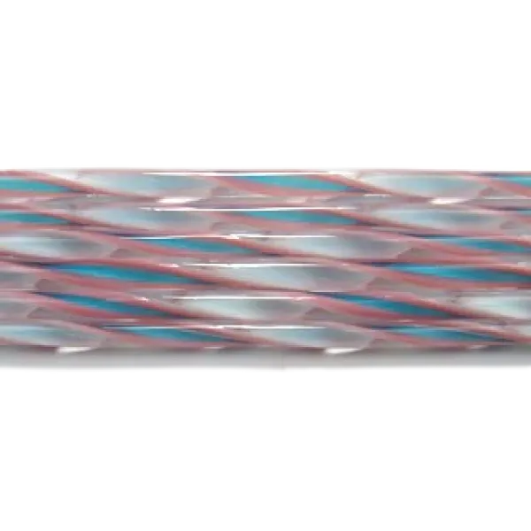 Pink, Turquoise and White Streamer Glass Cane COE90