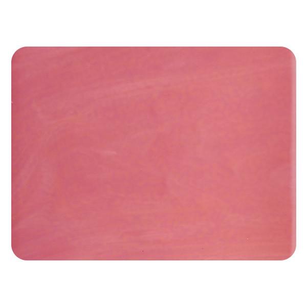 Bullseye Glass Variegated Salmon Pink Opalescent, Double-rolled, 3mm COE90