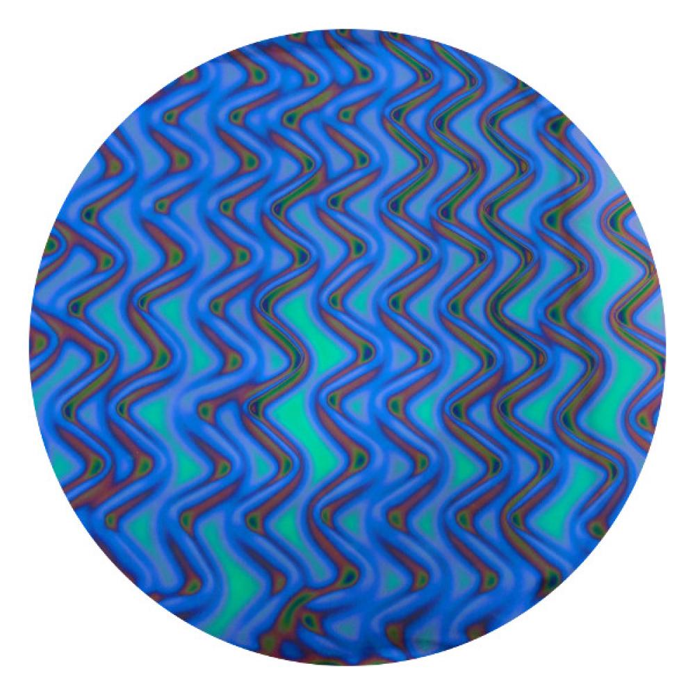 CBS Dichroic Coating Aqua Twizzle Pattern on Thin Black  Glass COE96