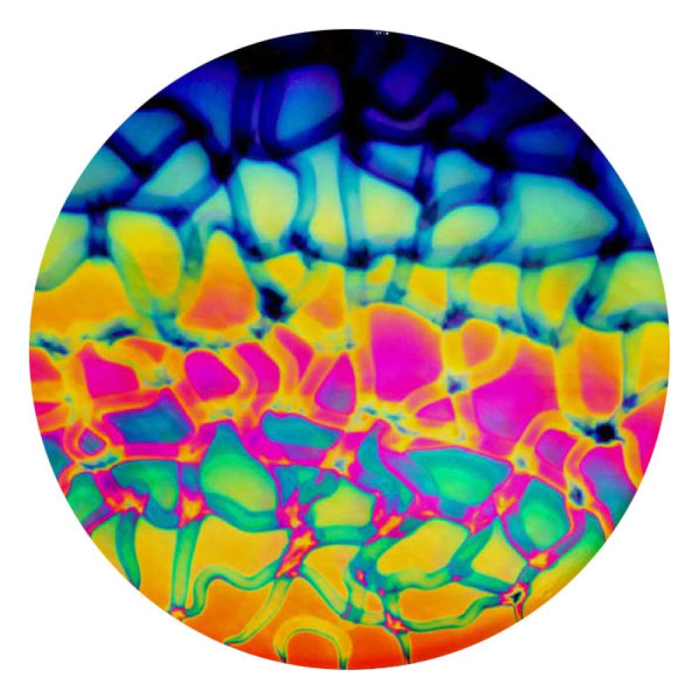 CBS Dichroic Coating Cool Lava Pattern on Thin Clear  Glass COE96